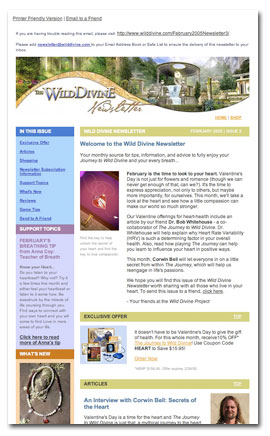 Wild Divine Email Newsletter